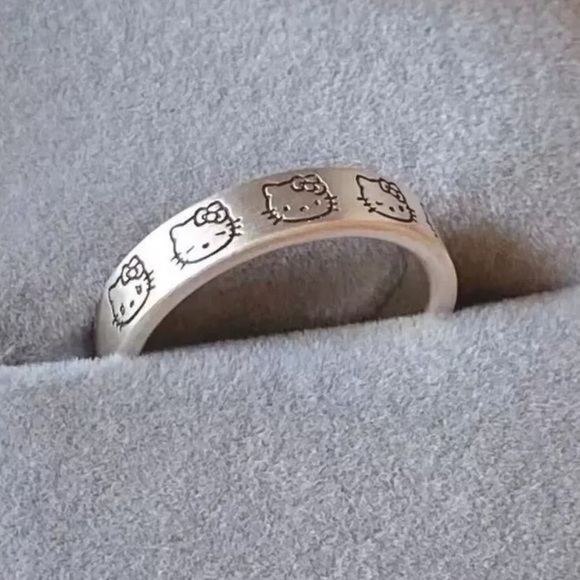Silver 925 Hello Kitty 🌸 Adjustable ring (1 ring) adorable dainty - Picture 4 of 9